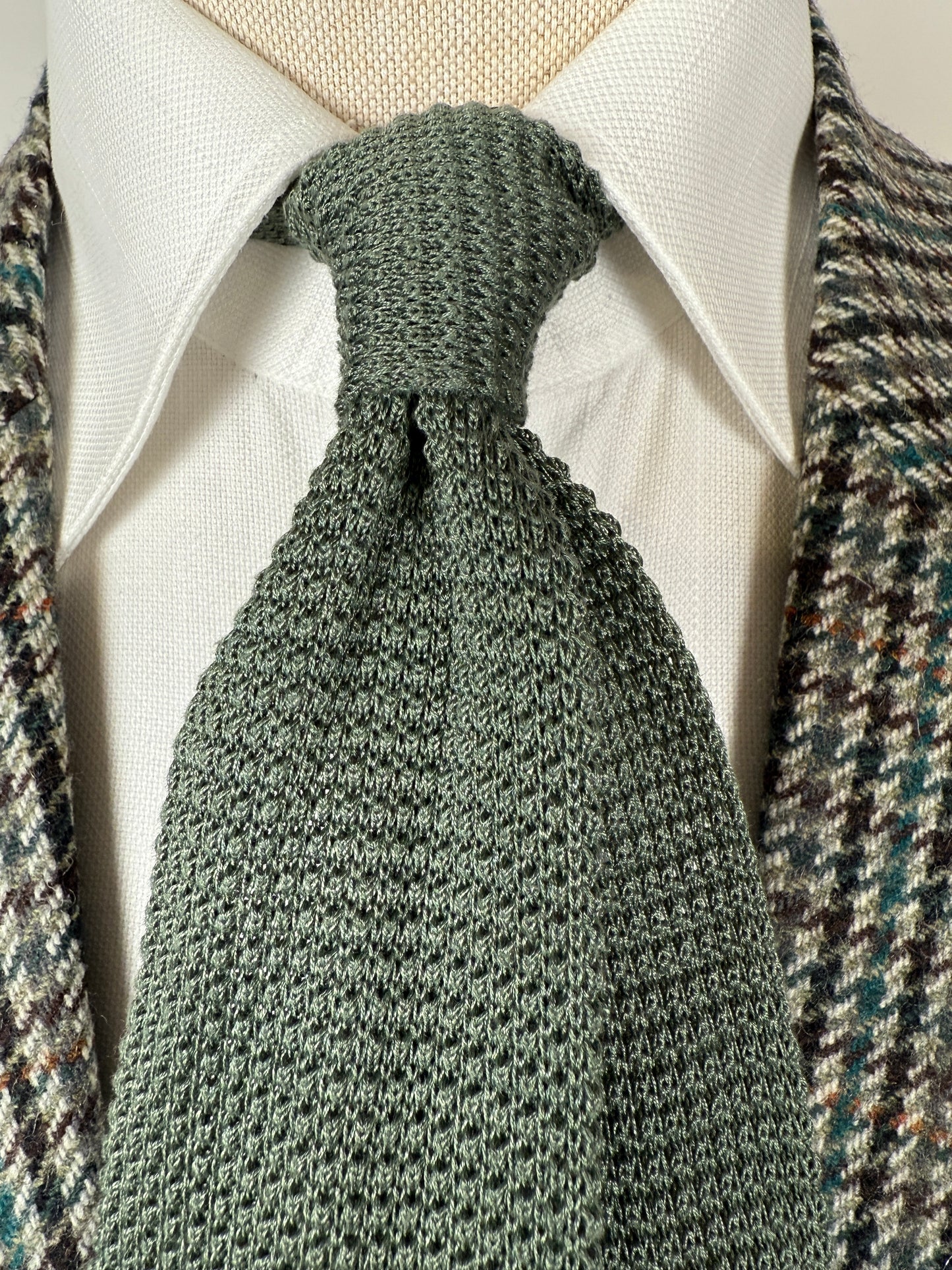 Cravatta Yves Saint Laurent in maglia di cotone verde