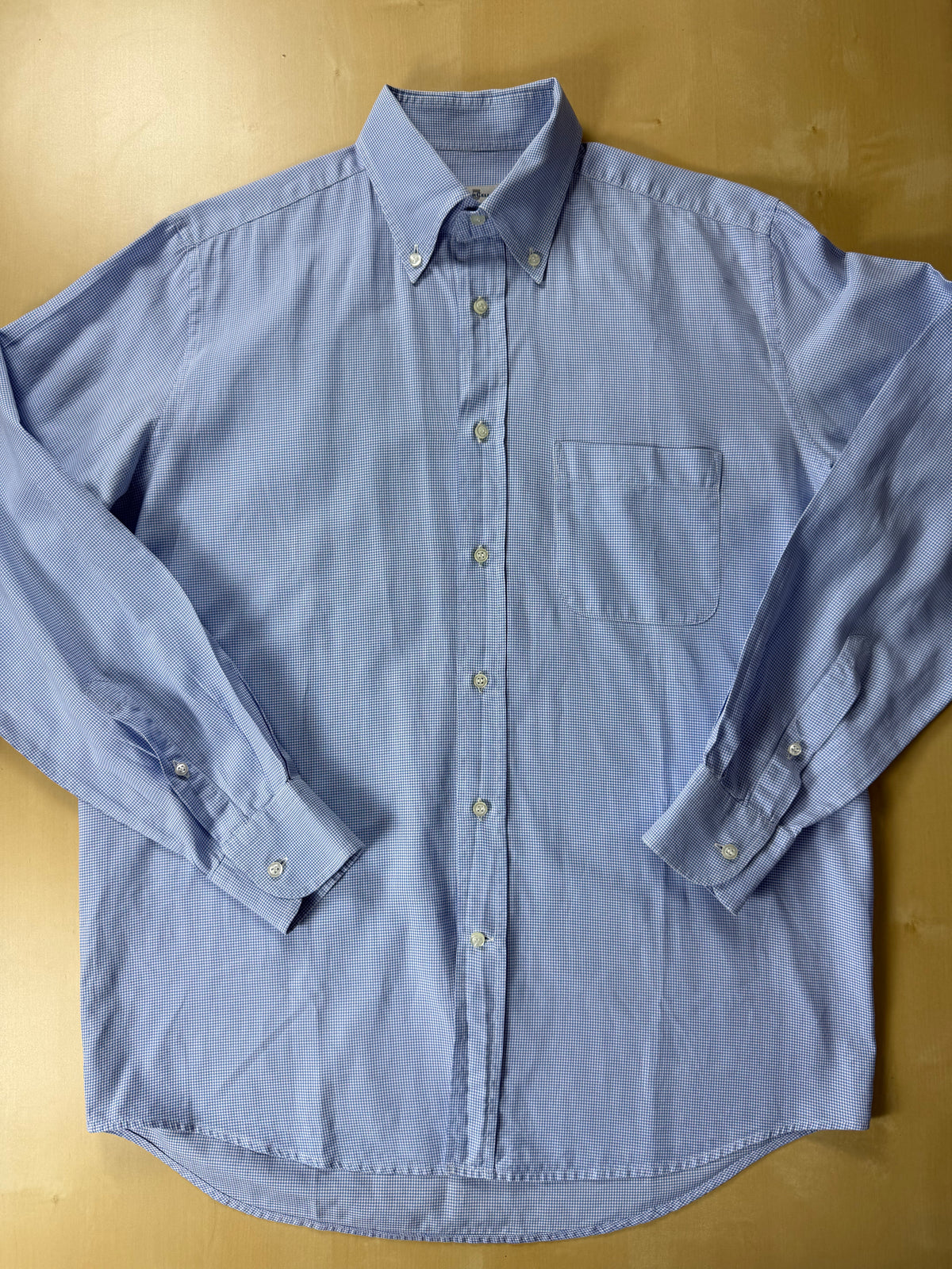 Camicia Avon celli vintage micro pied-de-poule azzurro - M collo 39