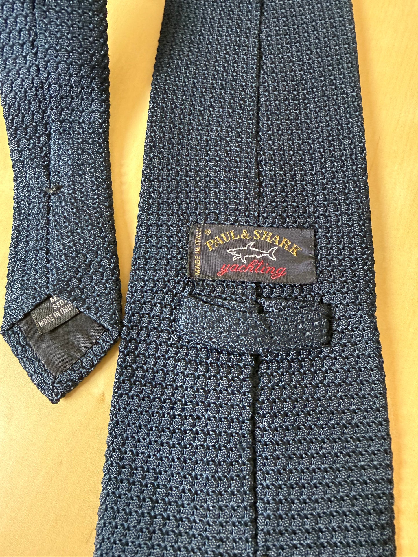 Cravatta Paul & Shark grenadine di seta blu