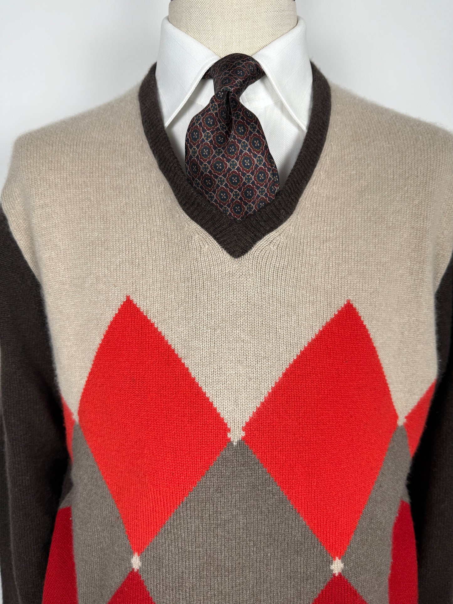 Pullover losanghe Cains Moore 100% cashmere - XL (54)