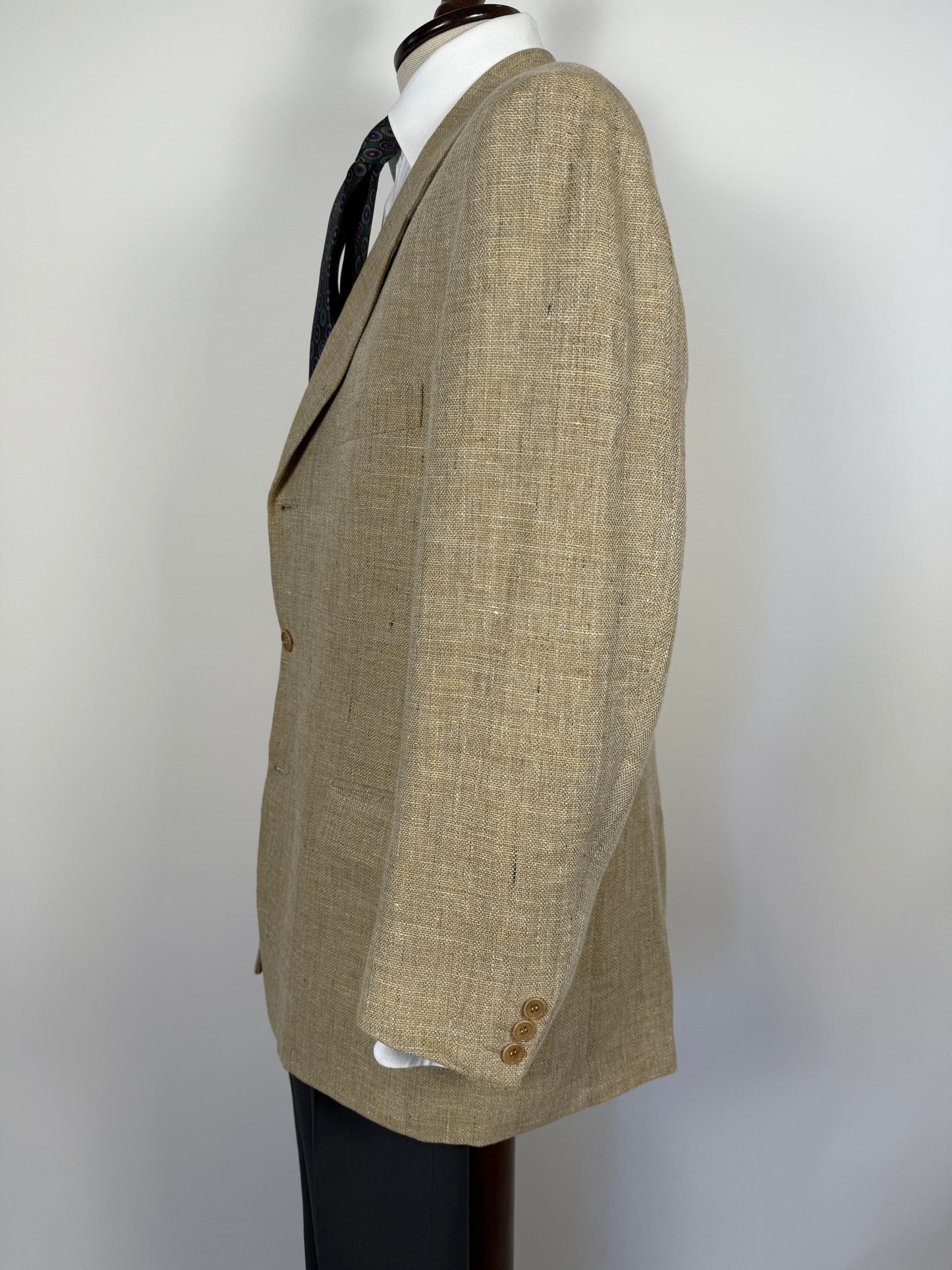 Giacca anni ‘90 in tela misto lino, lana e mohair - tg. 52/54