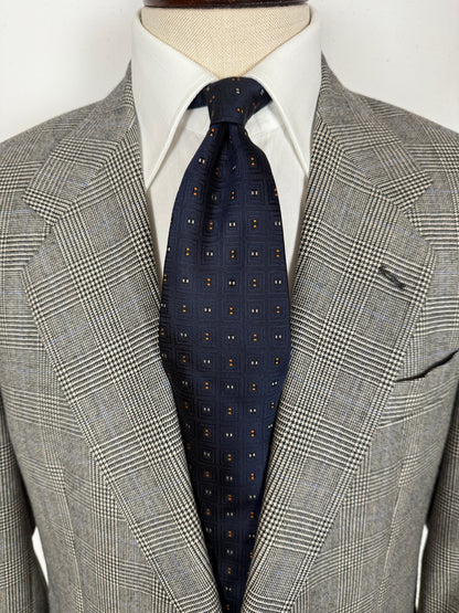 Cravatta blu con micro fantasia jacquard