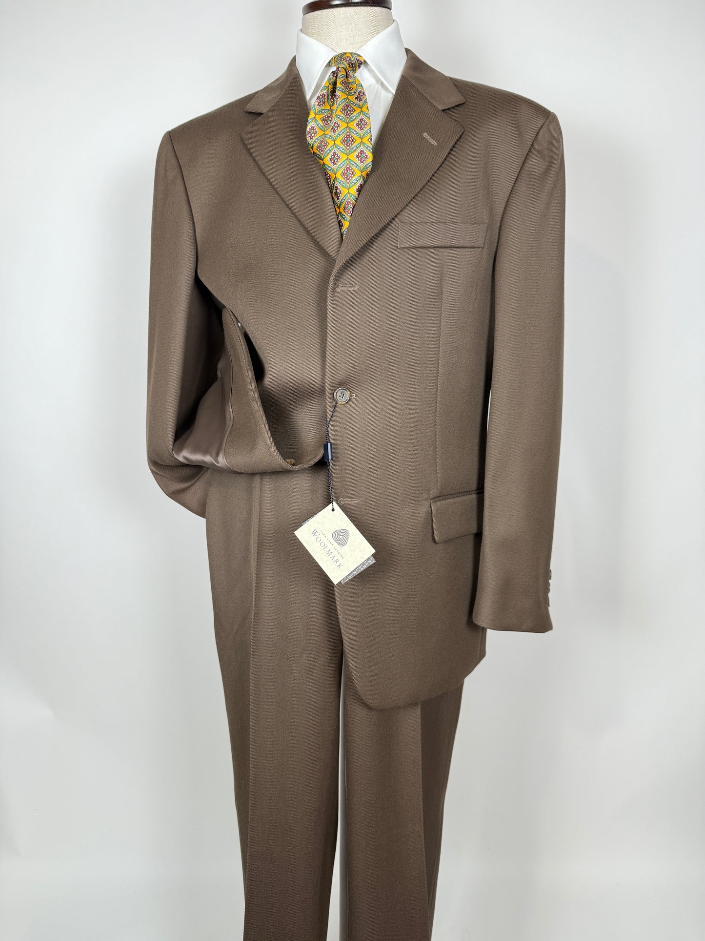 Completo anni ‘90 in twill marrone/cachi (NOS) - tg. 56