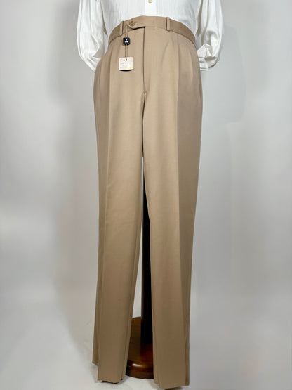 Pantaloni anni ‘80 twill pettinato beige (NOS) - tg. 52/54