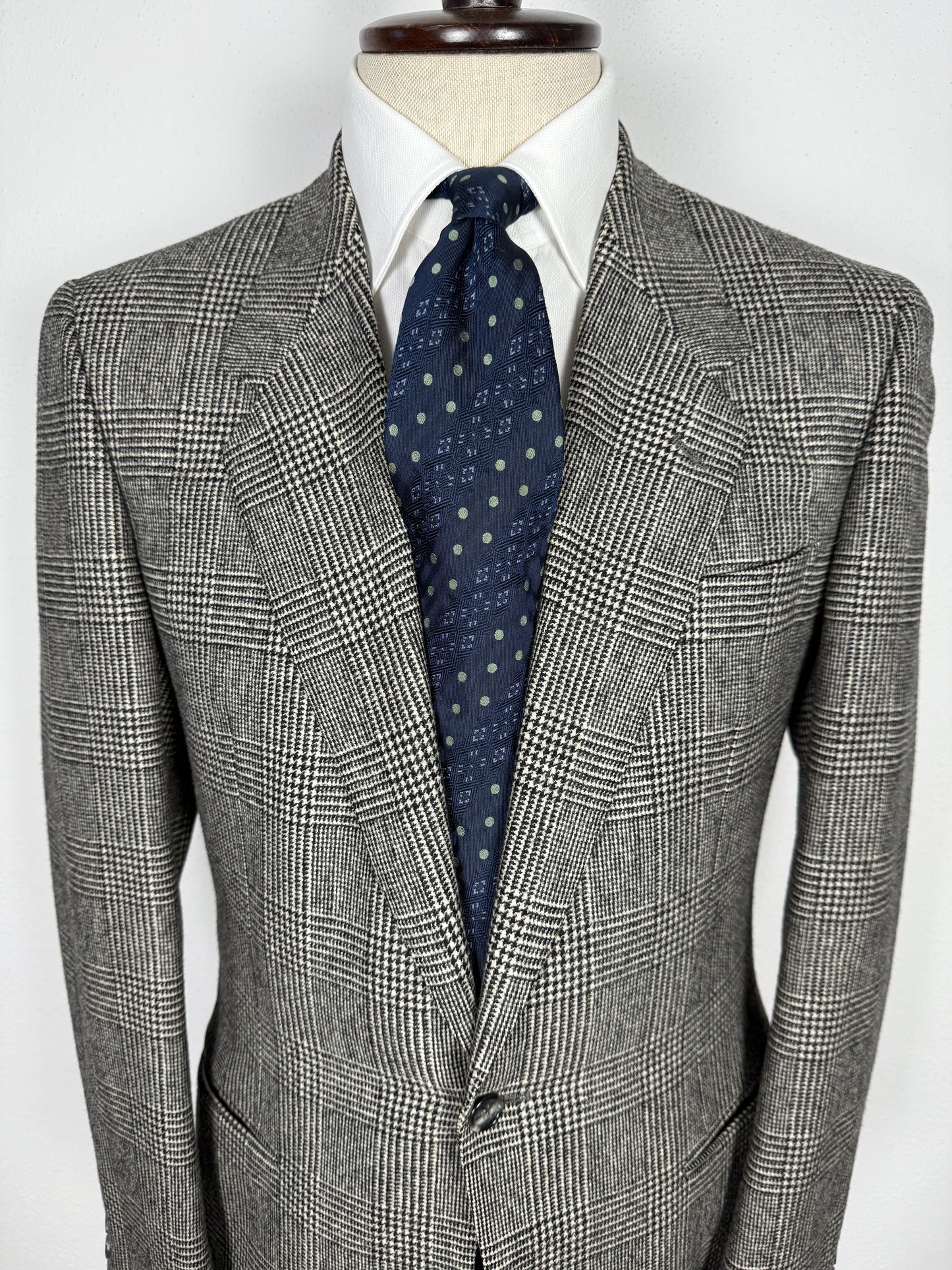 Giacca anni ‘70/‘80 in flanella principe di Galles scozzese - tg. 46