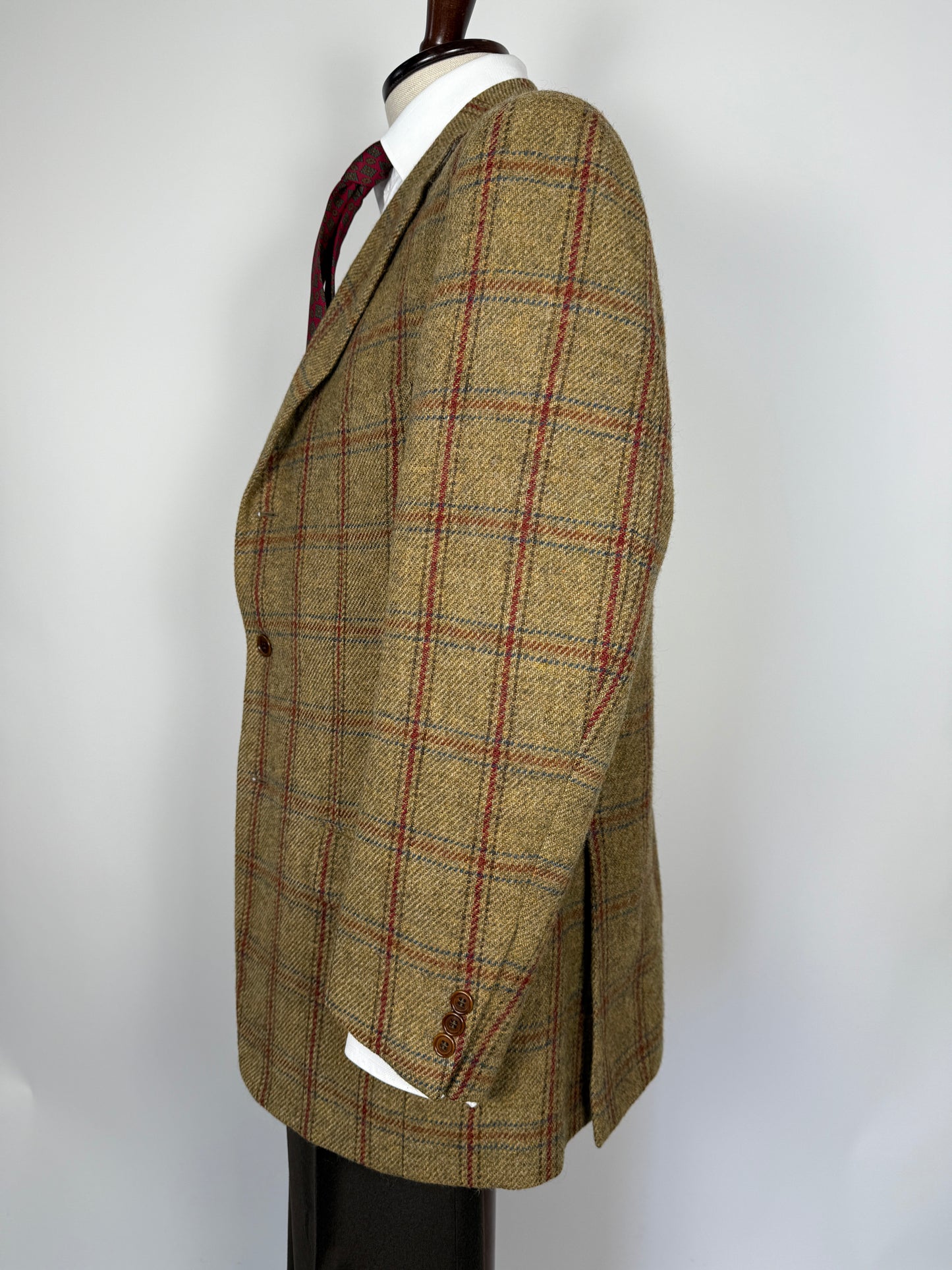 Giacca De Paz in tweed cachi finestrato - tg. 54