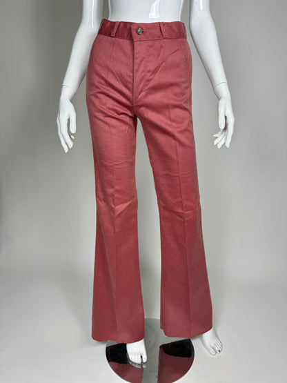 Jeans Rifle anni '70 rosa corallo a zampa (NOS) - tg. 36/38 (XXS)