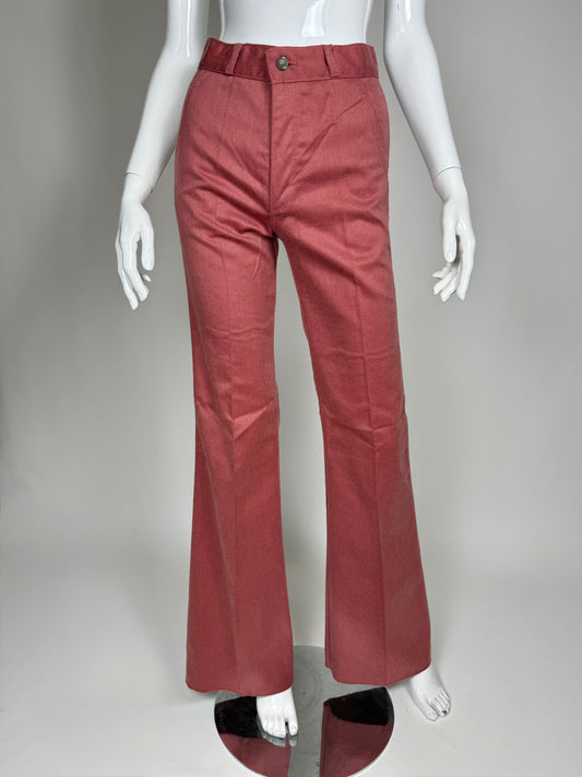 Jeans Rifle anni '70 rosa corallo a zampa (NOS) - tg. 36/38 (XXS)