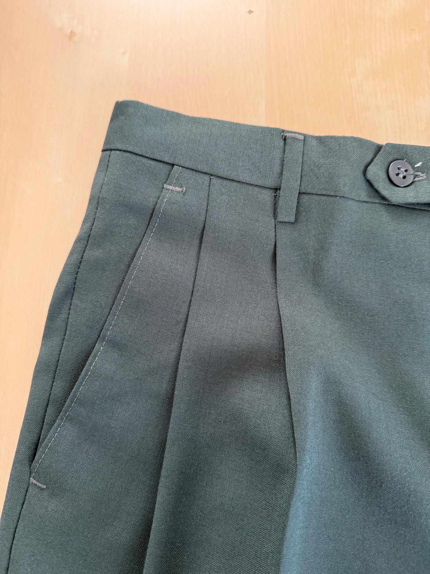 Pantaloni fresco lana verde pino anni '80 (NOS) - tg. 46/48