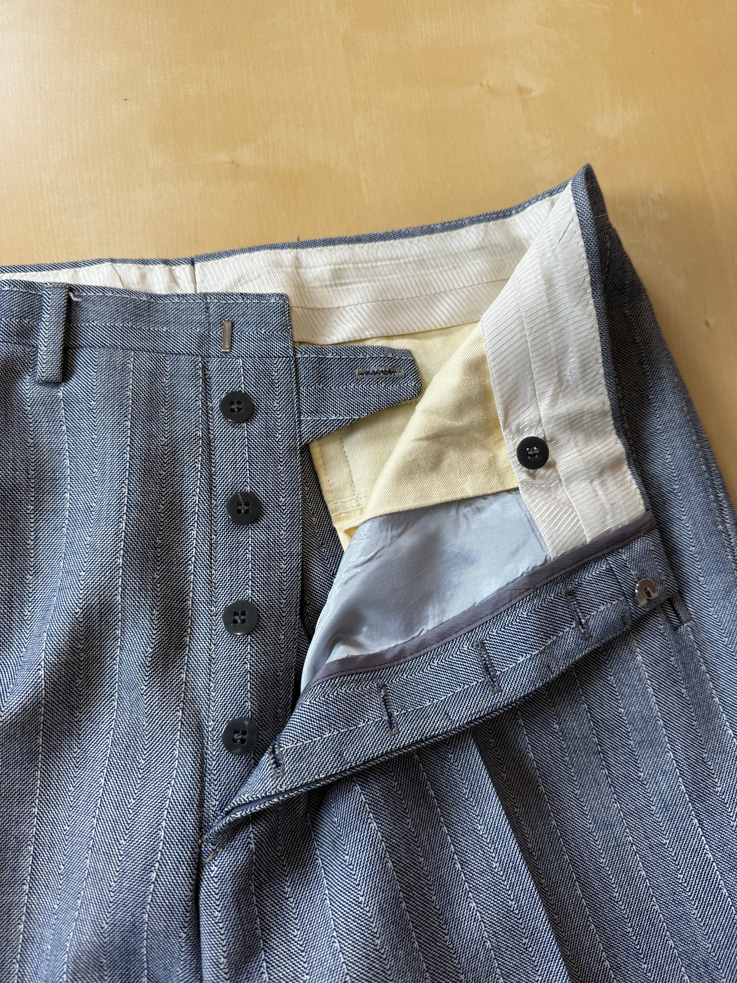 Completo anni ‘60 in grisaglia blu spinato - tg. 48