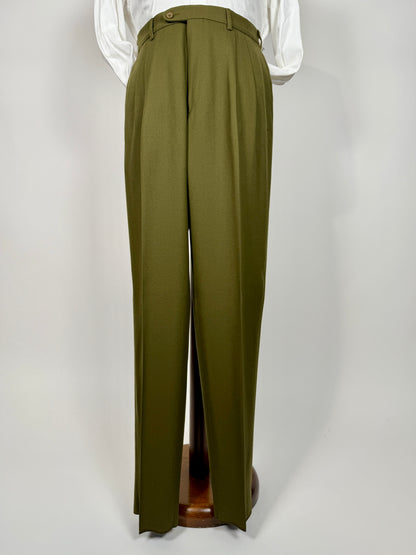 Pantaloni anni ‘80 flanella verde oliva (NOS) - tg. 48