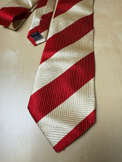 Cravatta regimental panna e rosso