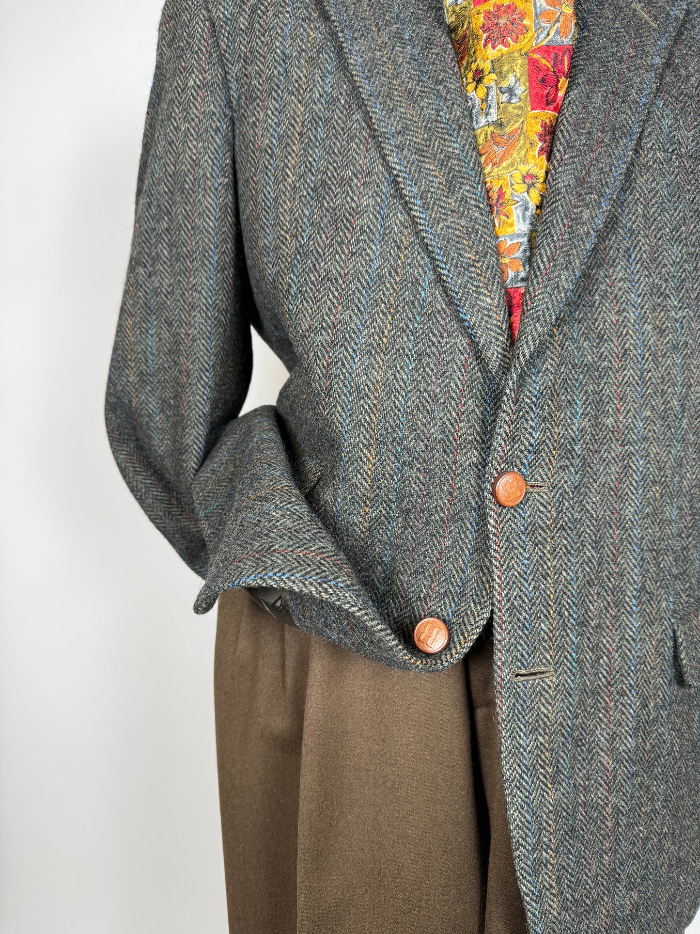 Giacca Daks shetland tweed spigato - tg. 52/54