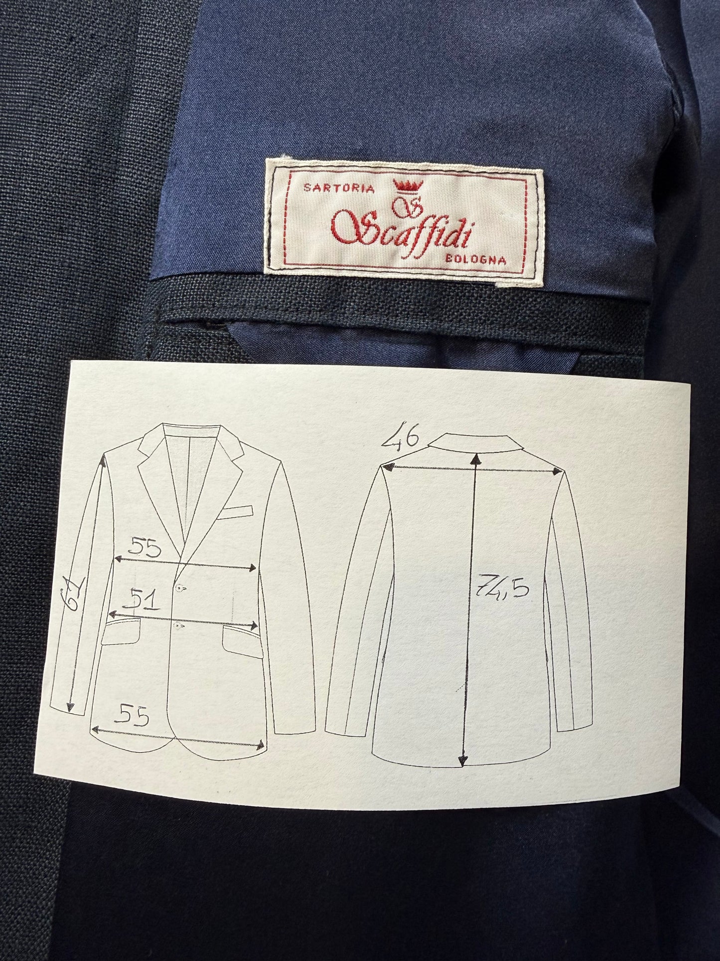 Giacca sartoriale in lino con fodera in seta - tg. 48/50