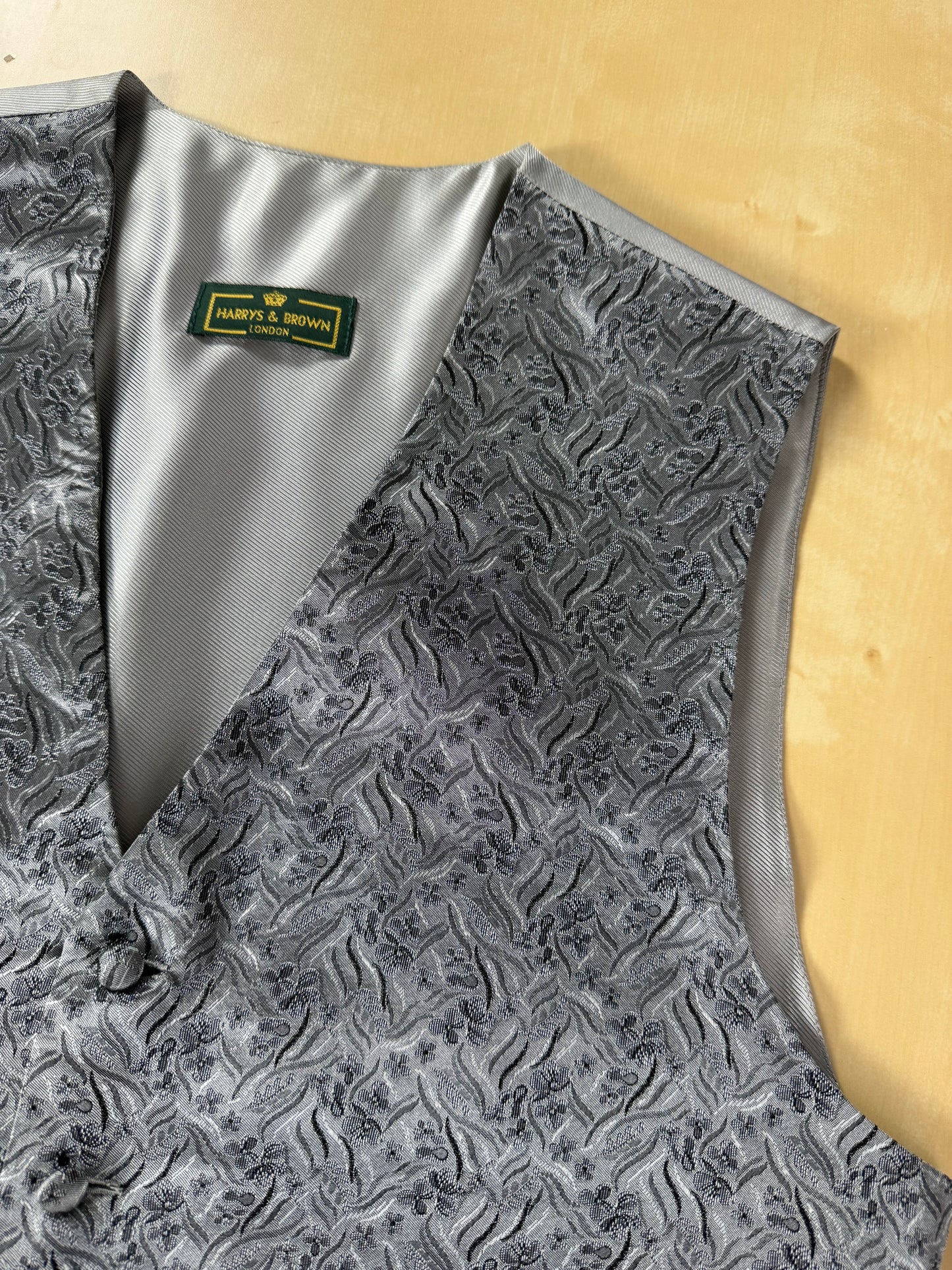 Panciotto in seta jacquard argento - tg. 54