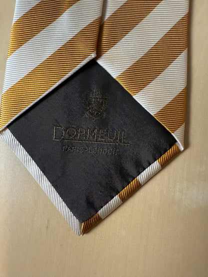 Cravatta regimental oro e panna