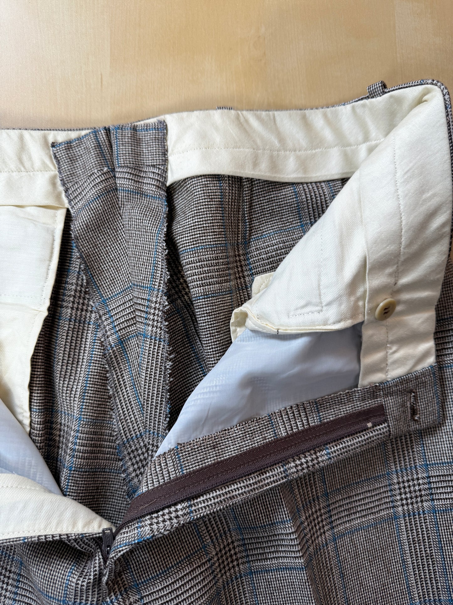 Pantaloni sartoriali anni ‘70 flanella principe di Galles - tg. 48