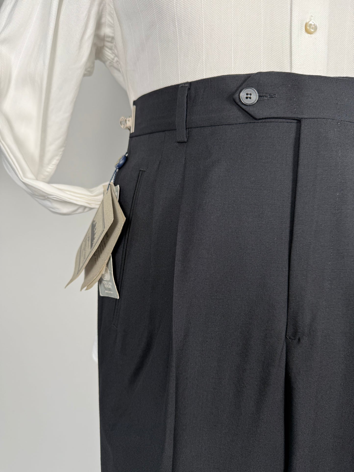 Pantaloni fresco lana blu notte anni '80 (NOS) - tg. 46
