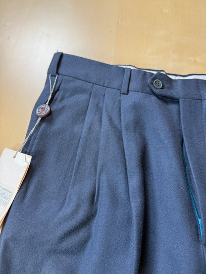 Pantaloni anni ‘80 flanella blu petrolio (NOS) - tg. 46/48