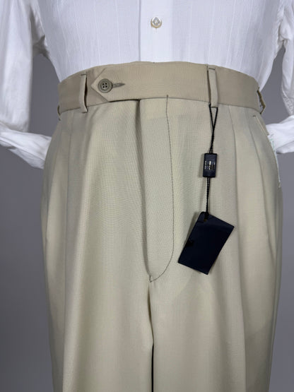 Pantaloni fresco lana bianco avorio anni '80 (NOS) - tg. 50
