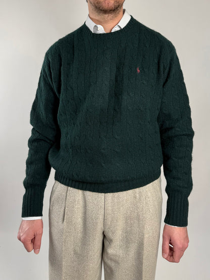 Maglione Polo Ralph Lauren in pura lana a trecce - L