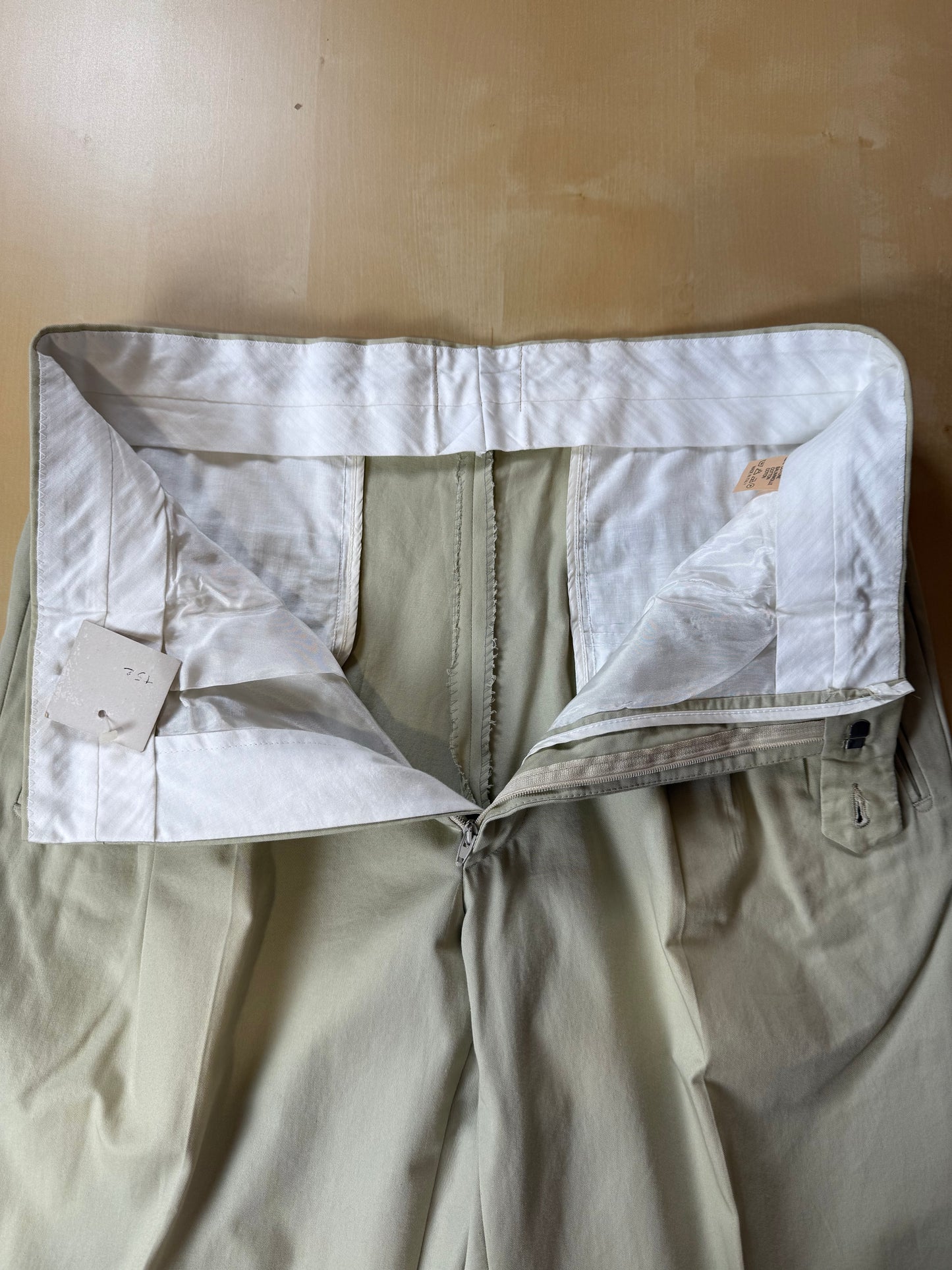 Pantaloni 100% cotone beige sabbia anni ‘80 (NOS) - tg. 46