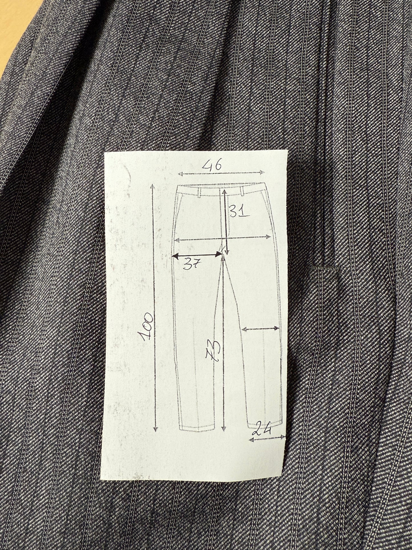 Pantaloni lana pettinata grigio gessato (NOS) - tg. 52