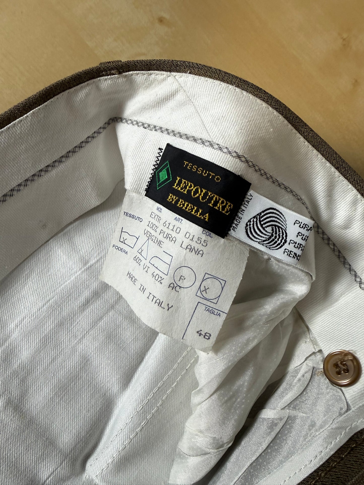 Pantaloni fresco lana cachi mélange (NOS) - tg. 46/48