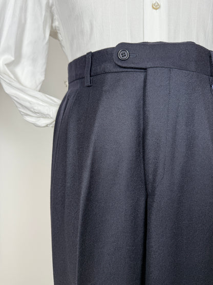 Pantaloni anni ‘80 flanella blu notte (NOS) - tg. 48/50