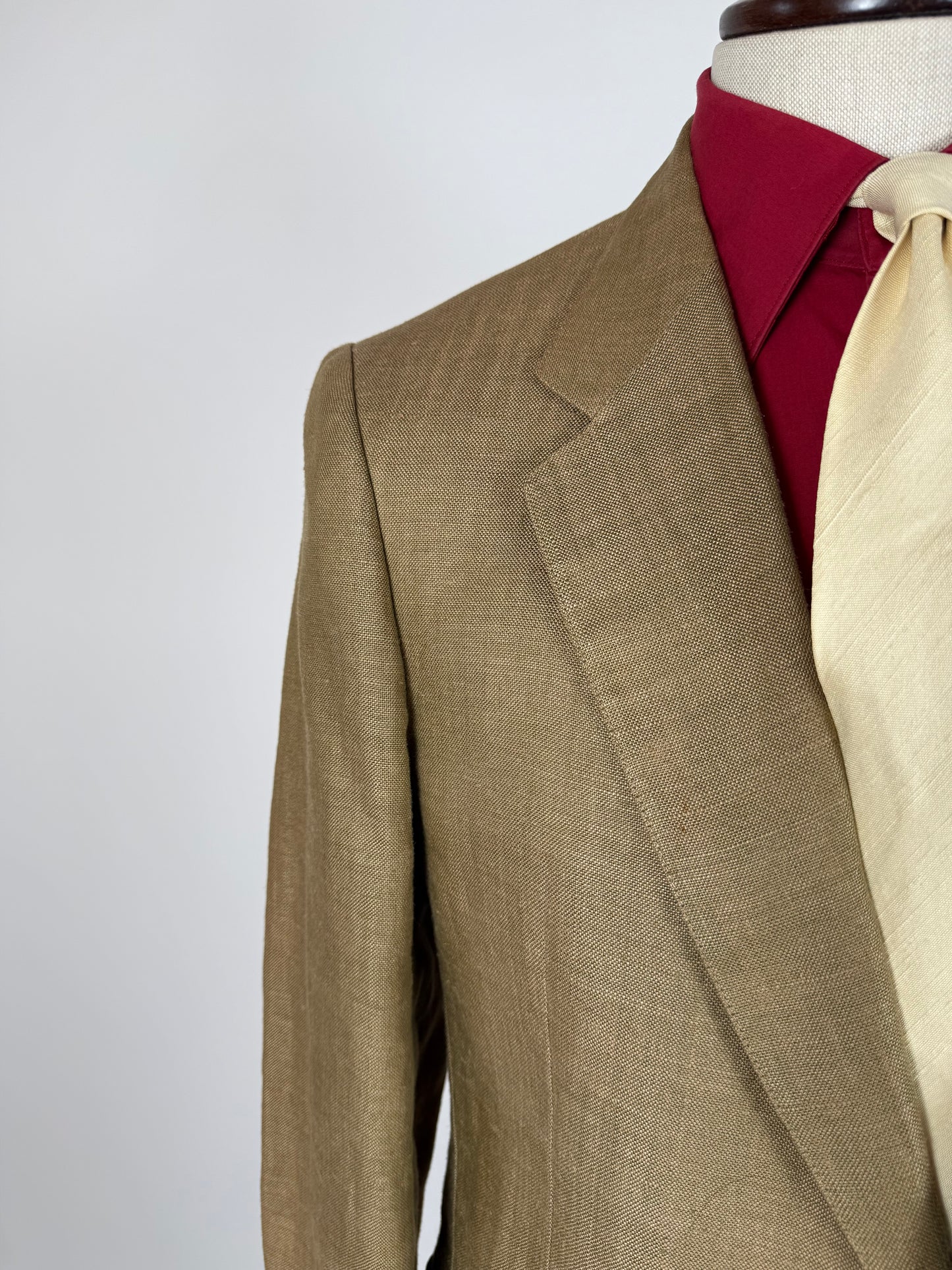 Completo anni '70 misto lino color corda - tg. 50