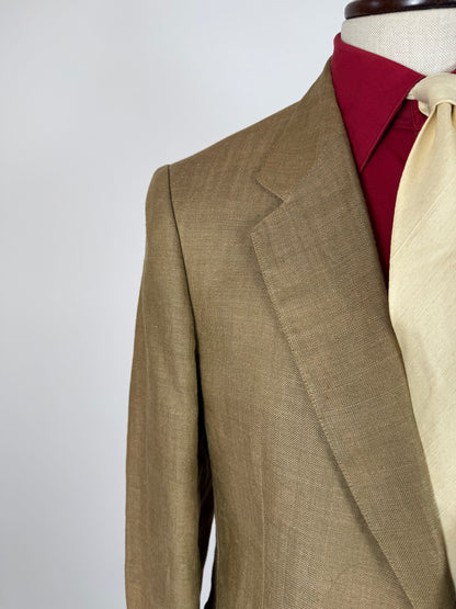 Completo anni '70 misto lino color corda - tg. 50