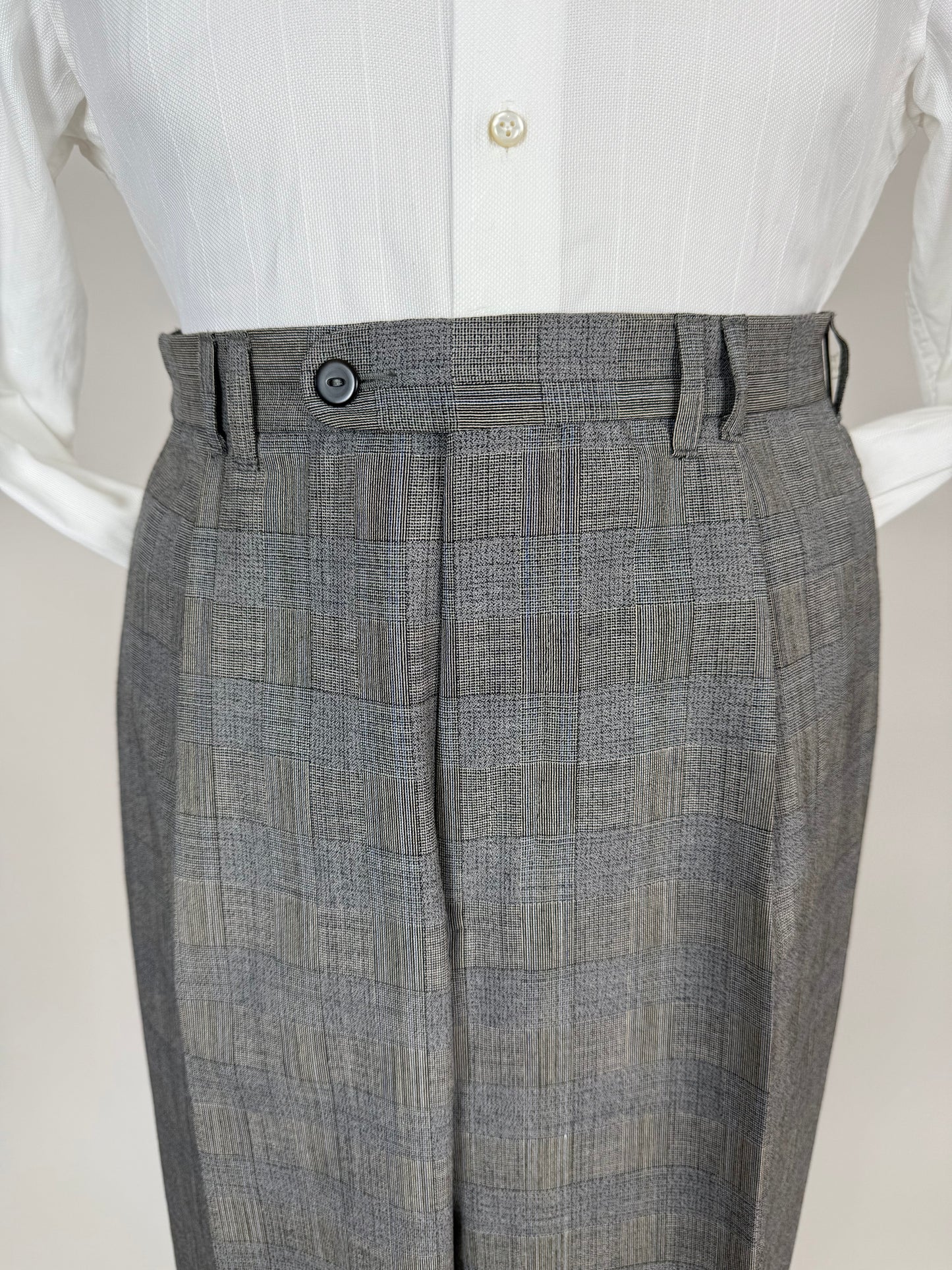 Pantaloni fresco lana principe di Galles anni '80 (NOS) - tg. 48