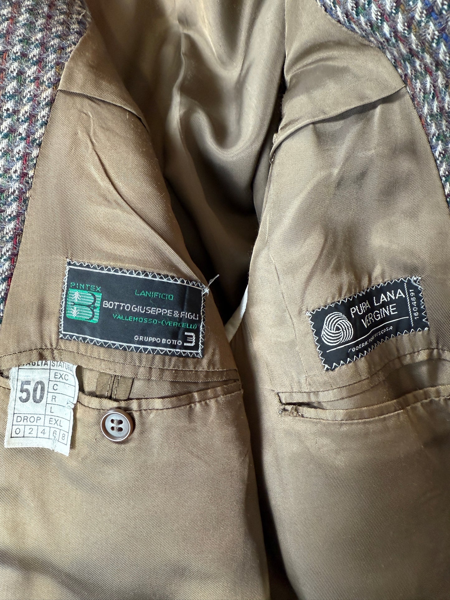 Giacca anni ‘70 in tweed multicolore - tg. 48/50