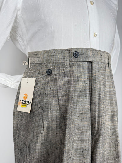 Pantaloni anni '80 misto lino e rayon (NOS) - tg. 48