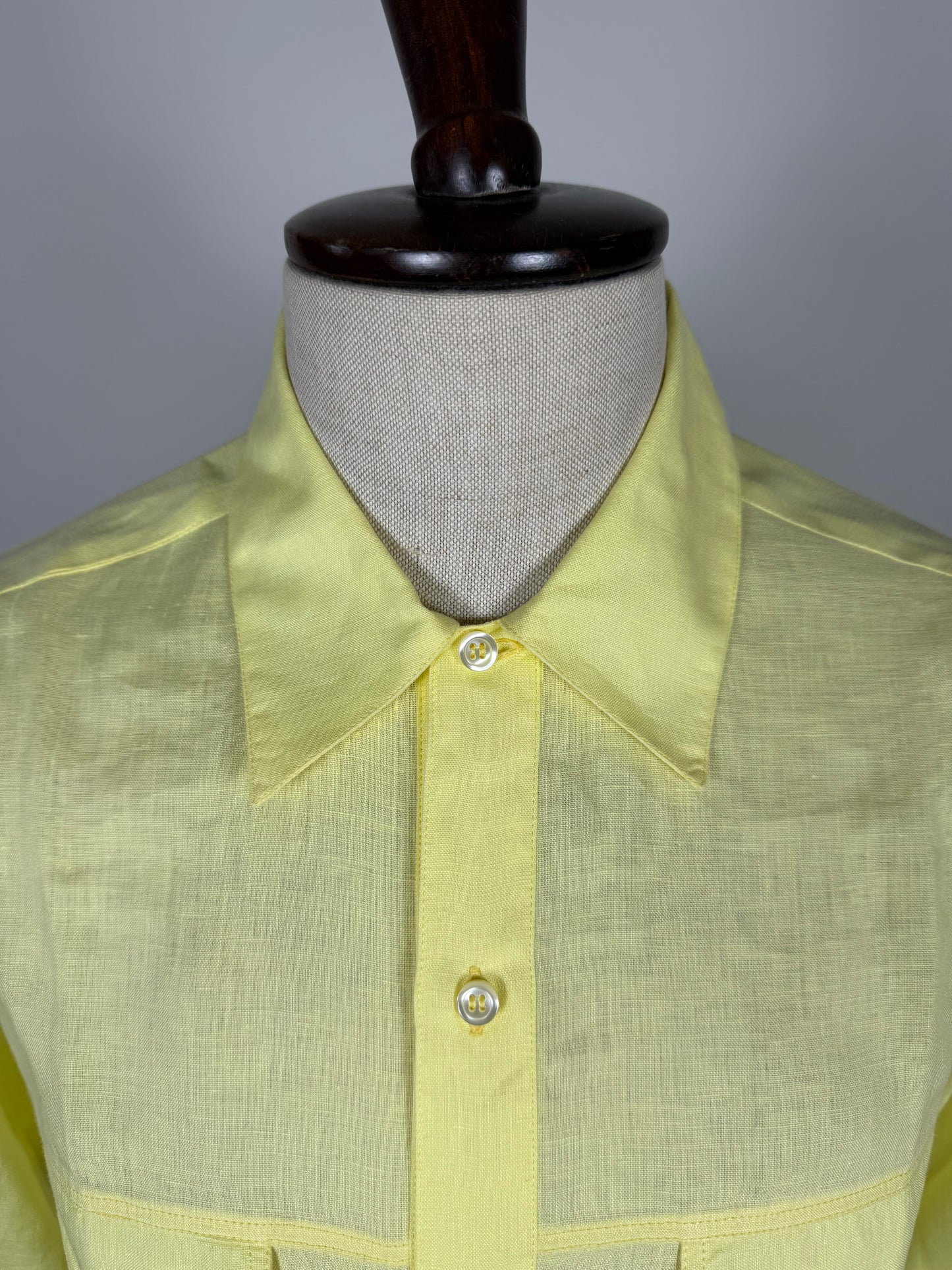Camicia in lino giallo lime - L/XL collo 43
