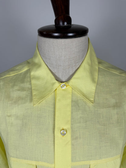Camicia in lino giallo lime - L/XL collo 43