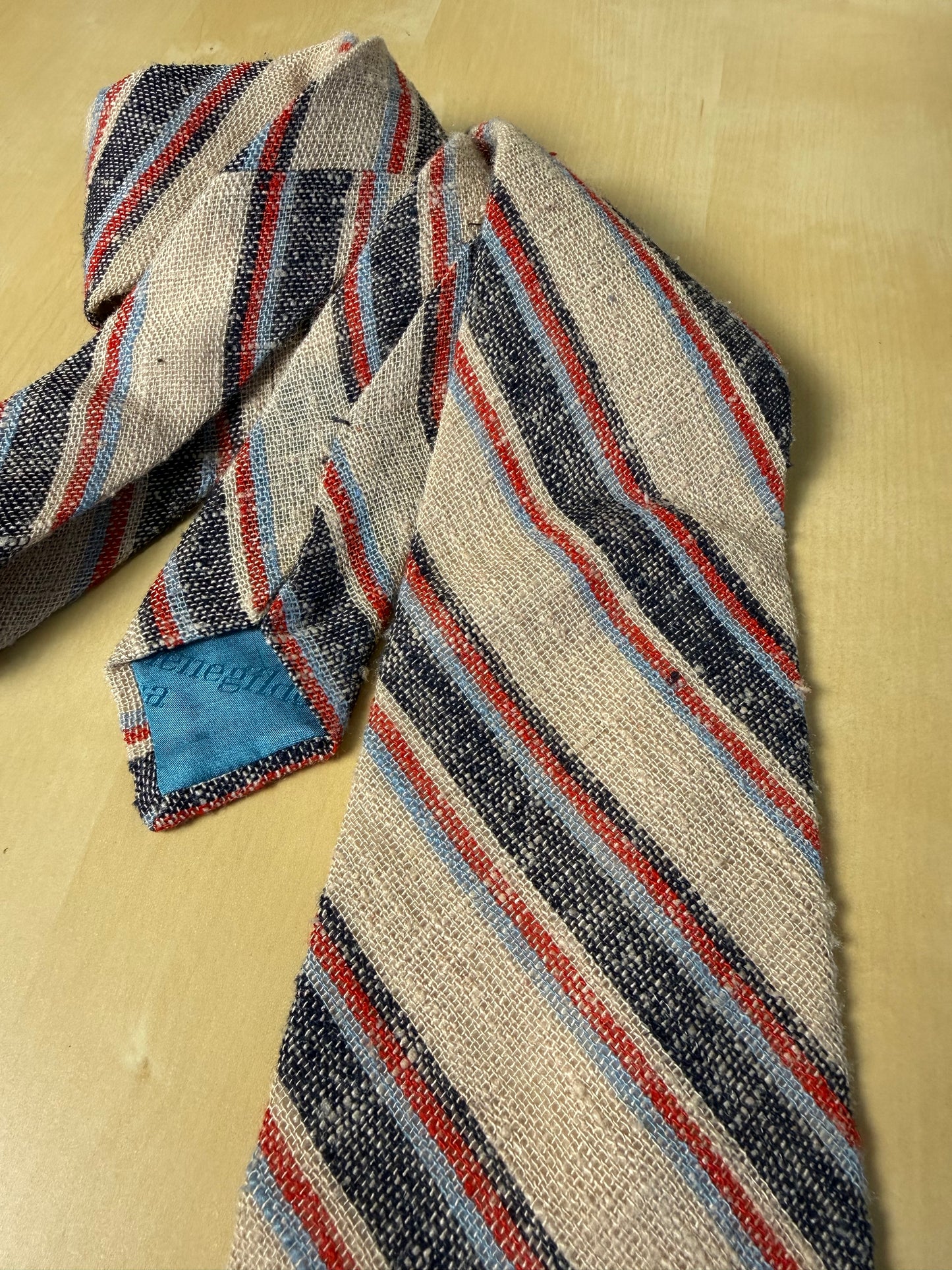 Cravatta Ermenegildo Zegna seta grezza righe