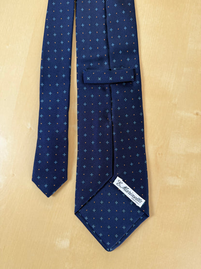 Cravatta Marinella blu micro fantasia