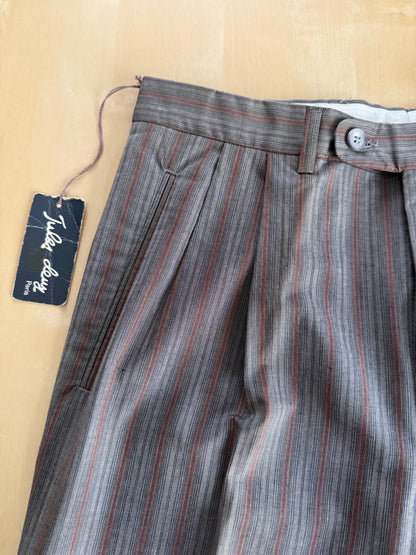Pantaloni in cotone grigio a righe anni ‘80 (NOS) - tg. 46