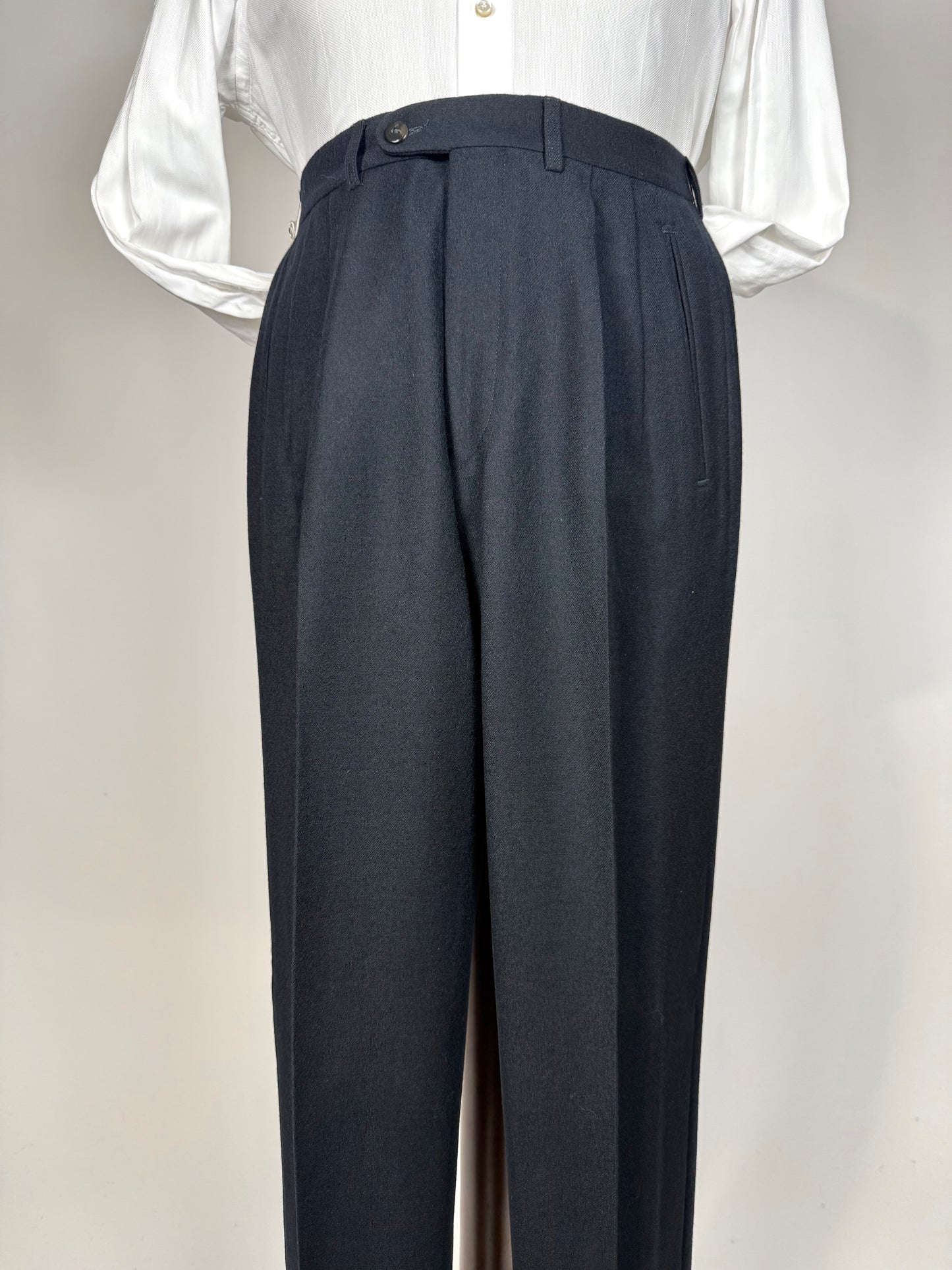 Pantaloni anni ‘80 flanella blu notte (NOS) - tg. 46