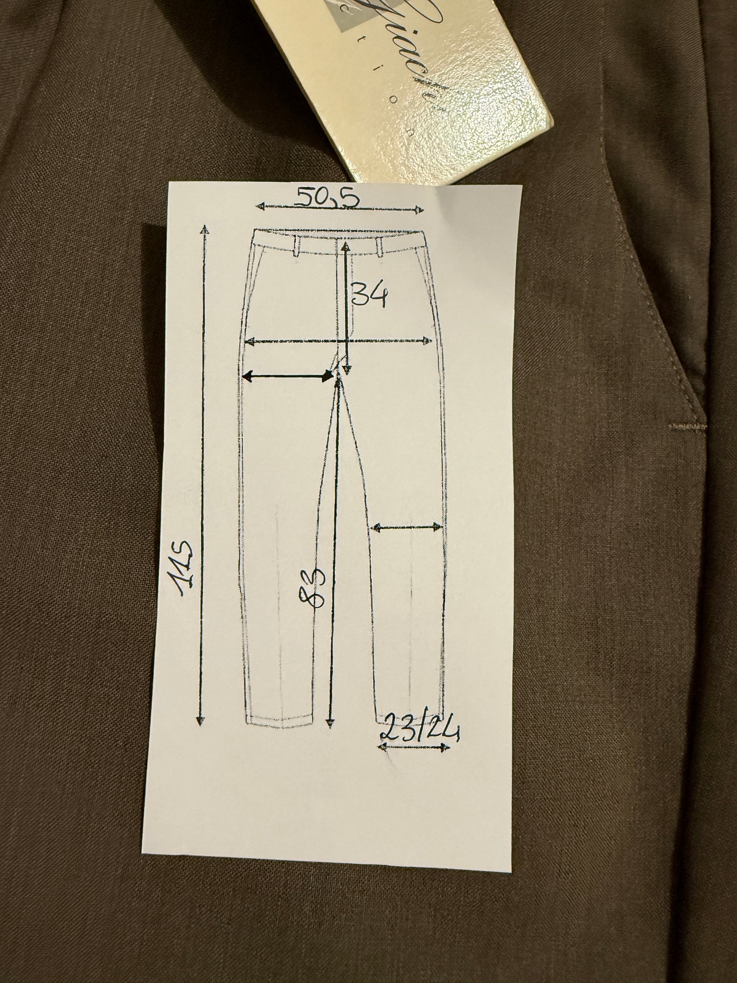 Pantalone anni ‘90 fresco lana marrone cacao (NOS) - tg. 56