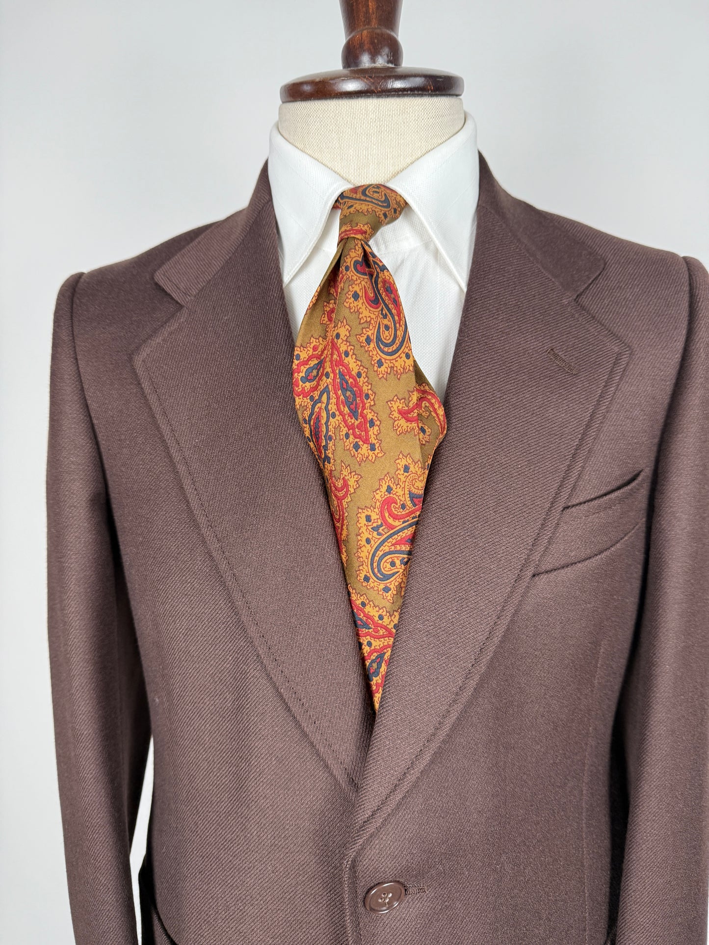 Completo anni ‘70 cavalry twill marrone - tg. 44/46