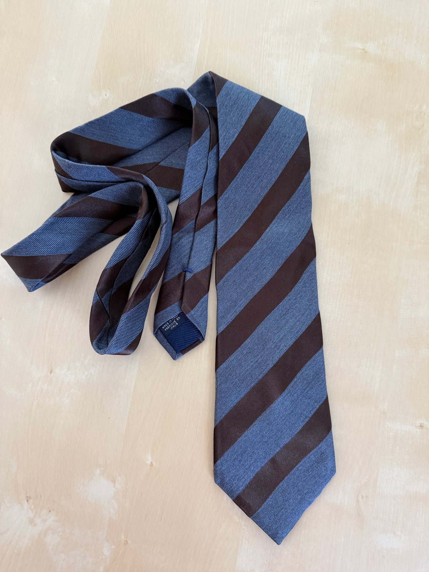 Cravatta Canali regimental marrone e grigio