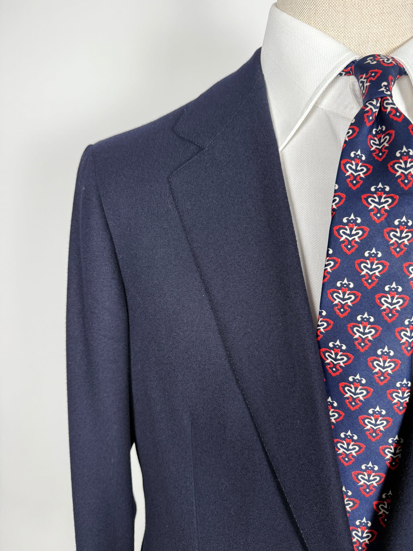 Giacca sartoriale anni ‘80 in flanella blu - tg. 50