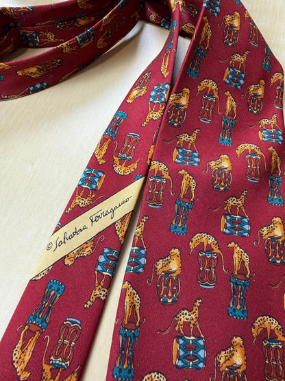 Cravatta Ferragamo con ghepardi