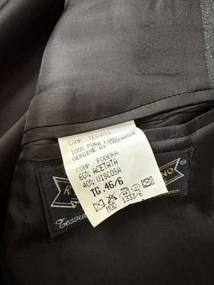 Completo 3 pezzi anni '90 in flanella grigio antracite - tg. 46/48