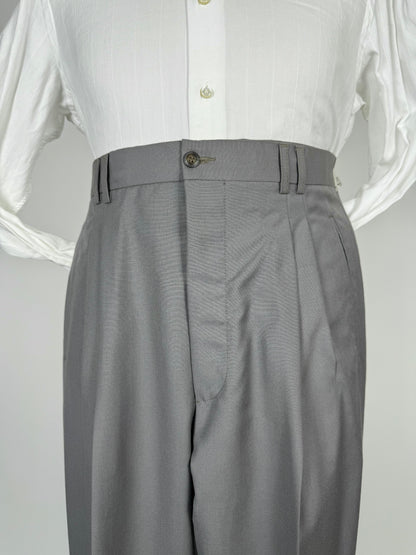 Pantaloni fresco lana verde-grigio anni '80 (NOS) - tg. 50