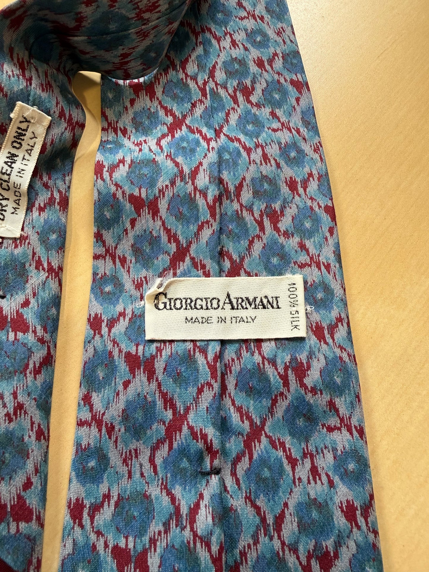 Cravatta Armani vintage seta shantung fantasia astratta