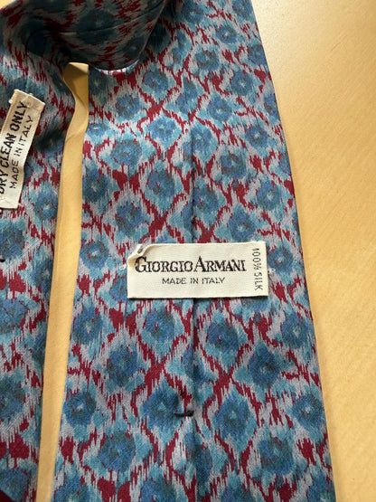 Cravatta Armani vintage seta shantung fantasia astratta