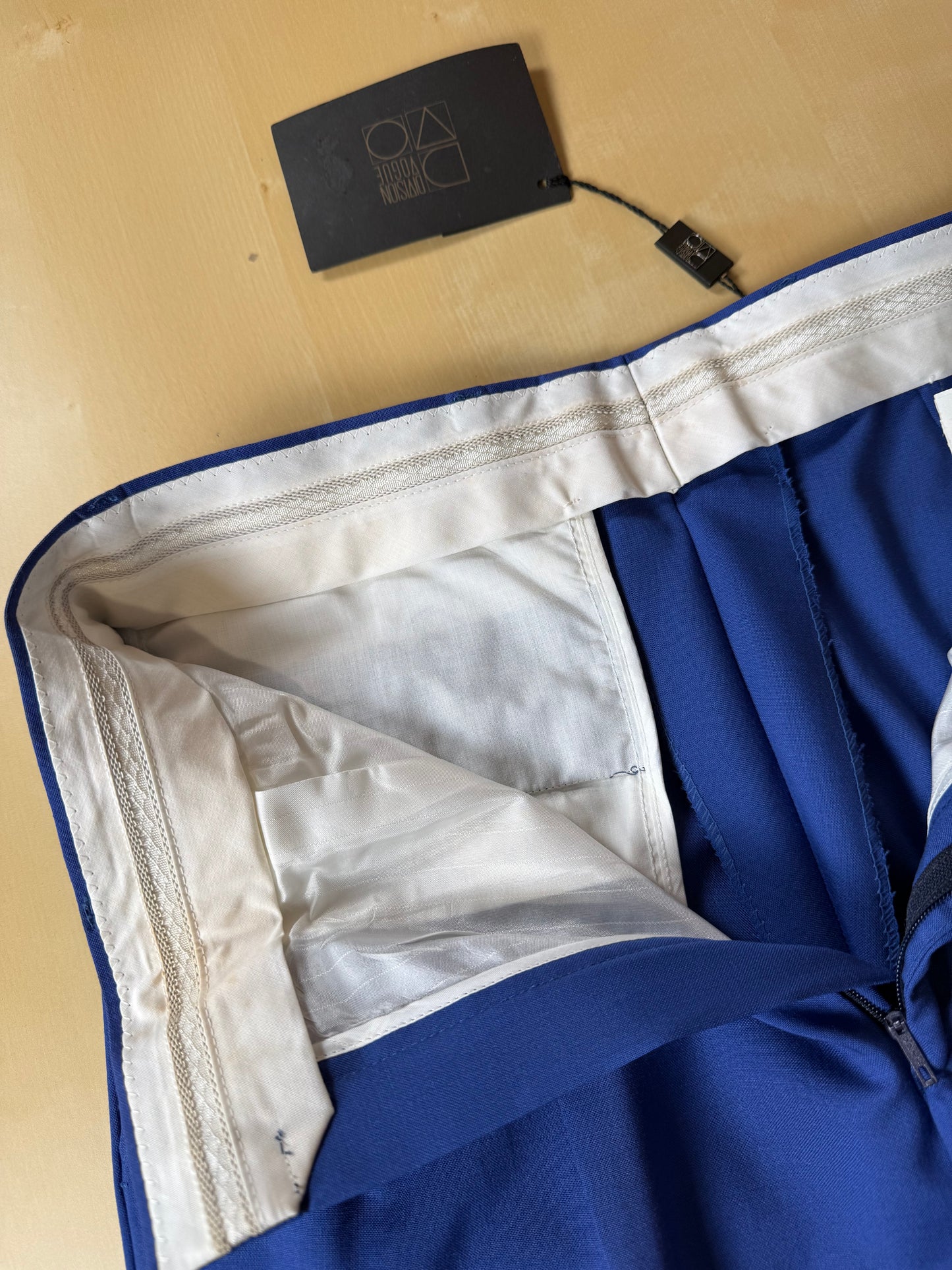 Pantaloni fresco lana blu china anni '80 (NOS) - tg. 44